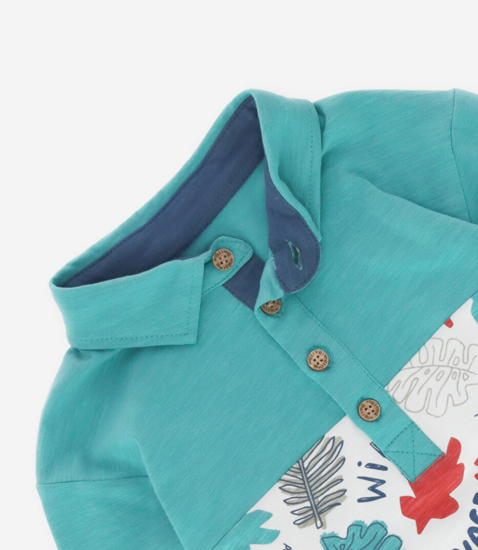 Polera niño con hojas 2 años / Menta