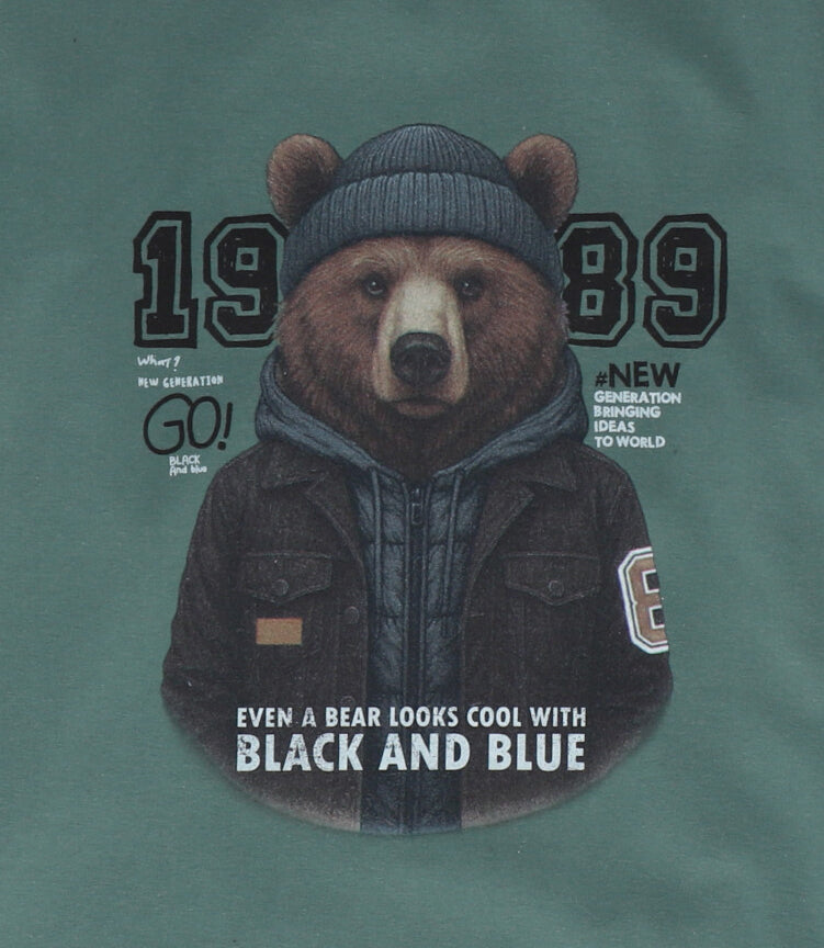Polera niño con oso 2 años / Petróleo