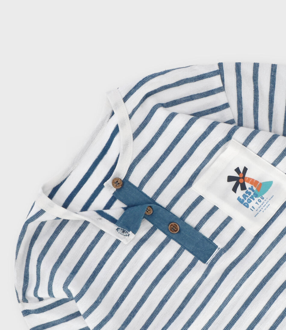 Polera niño con rayas 2 años / Blanco