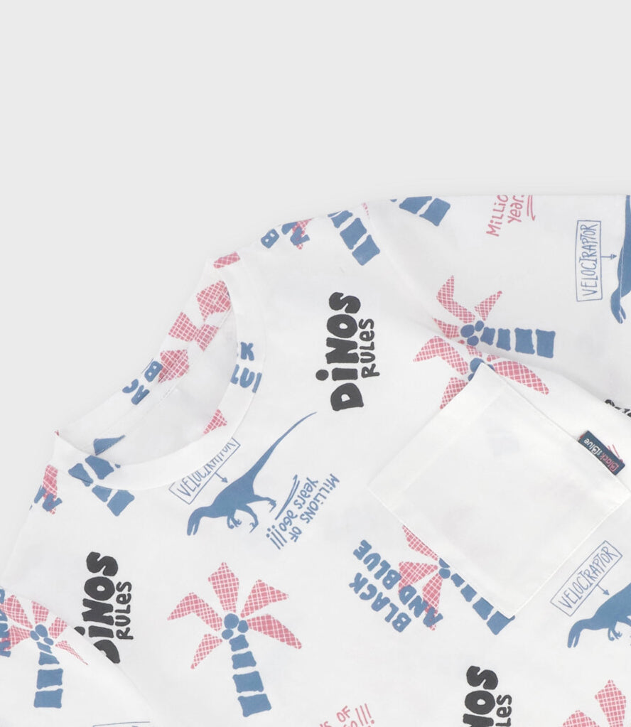 Polera niño dinos 2 años / Blanco