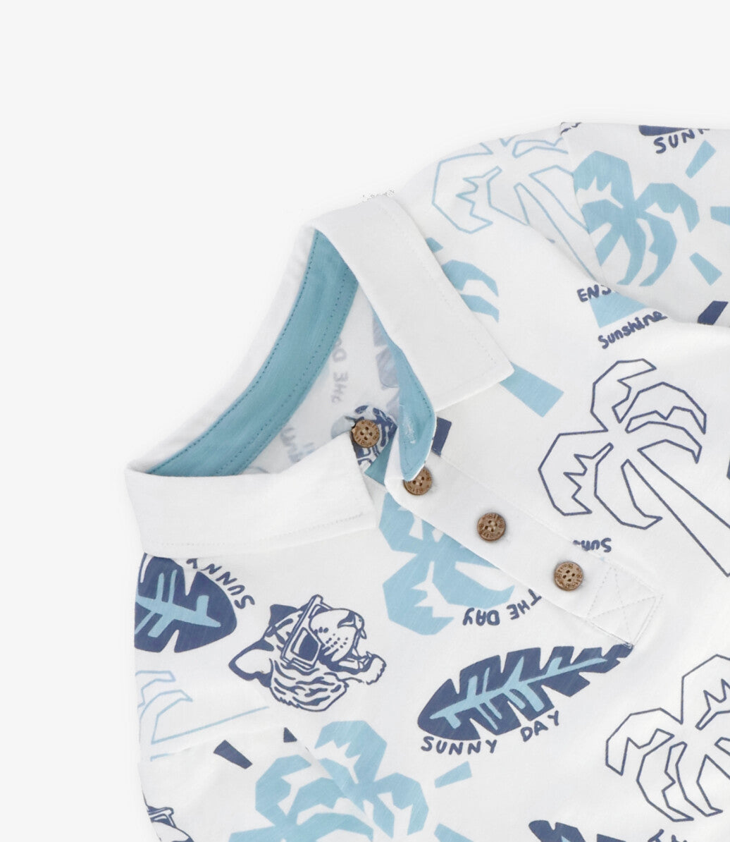 Polera niño con cuello 2 años / Crudo