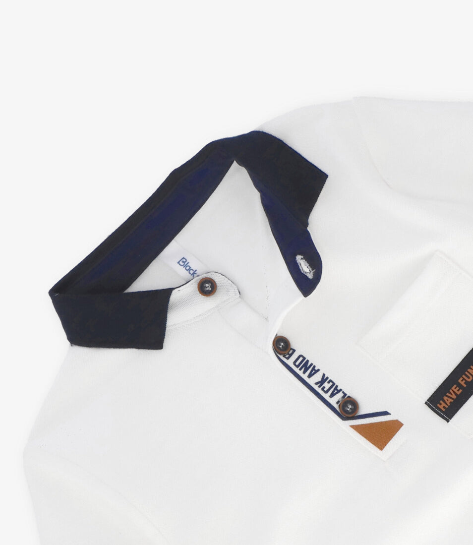 Polera niño piqué 2 años / Blanco