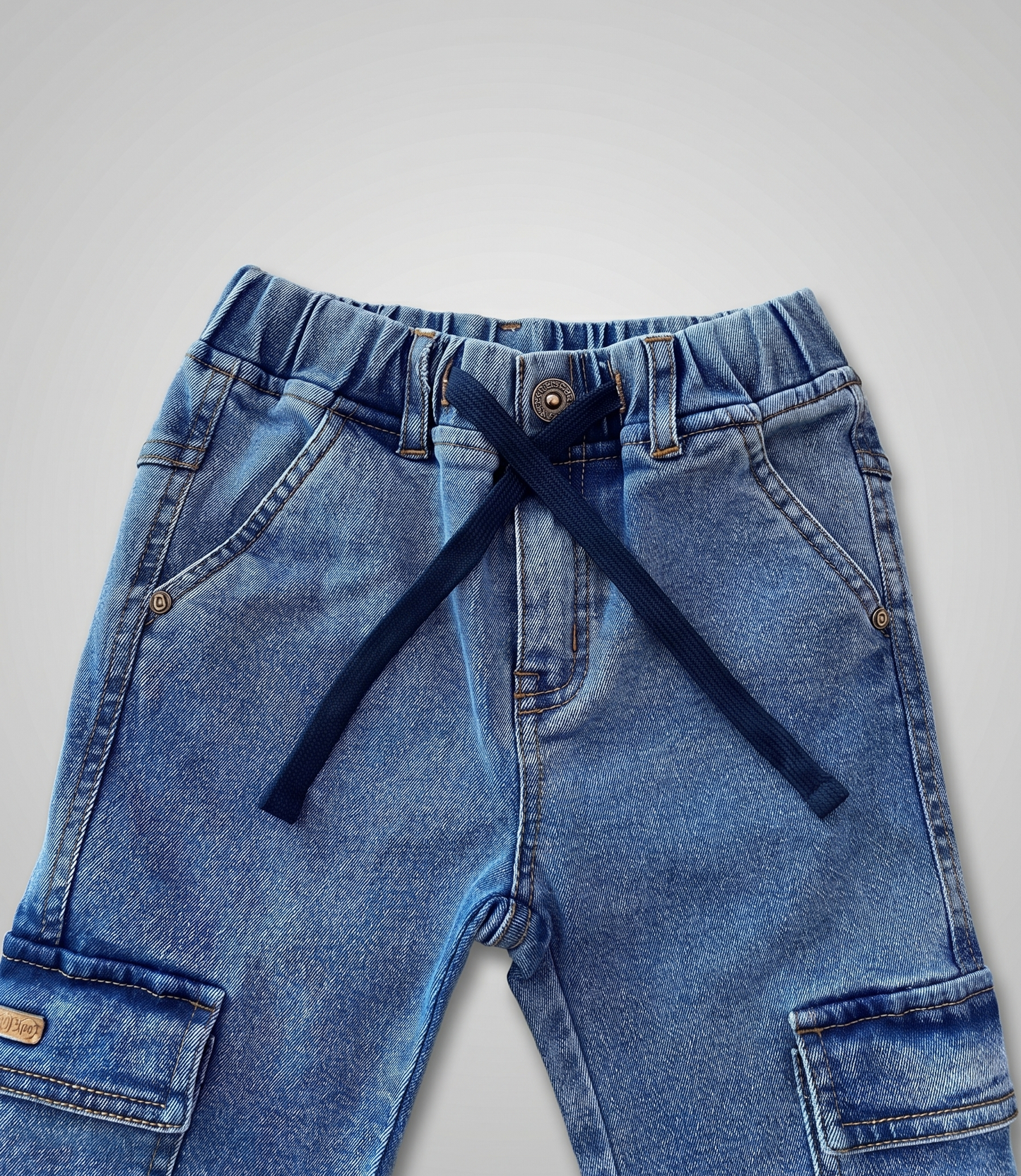 Jeans niño cargo wide leg 2 años / Celeste