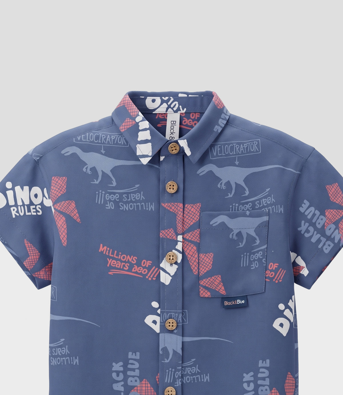 Camisa niño dinos 2 años / Azul
