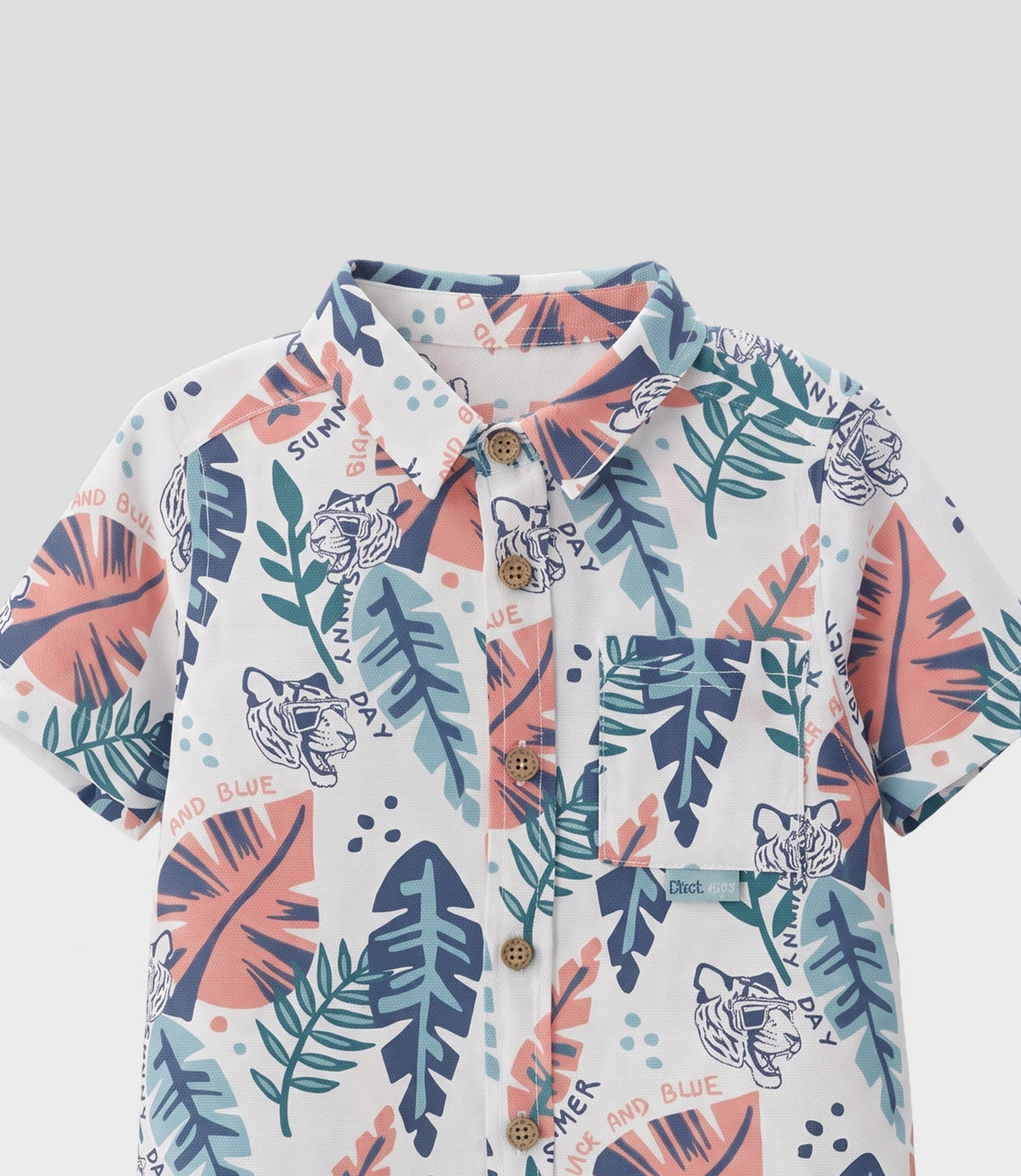 Camisa niño con hojas 2 años / Crudo