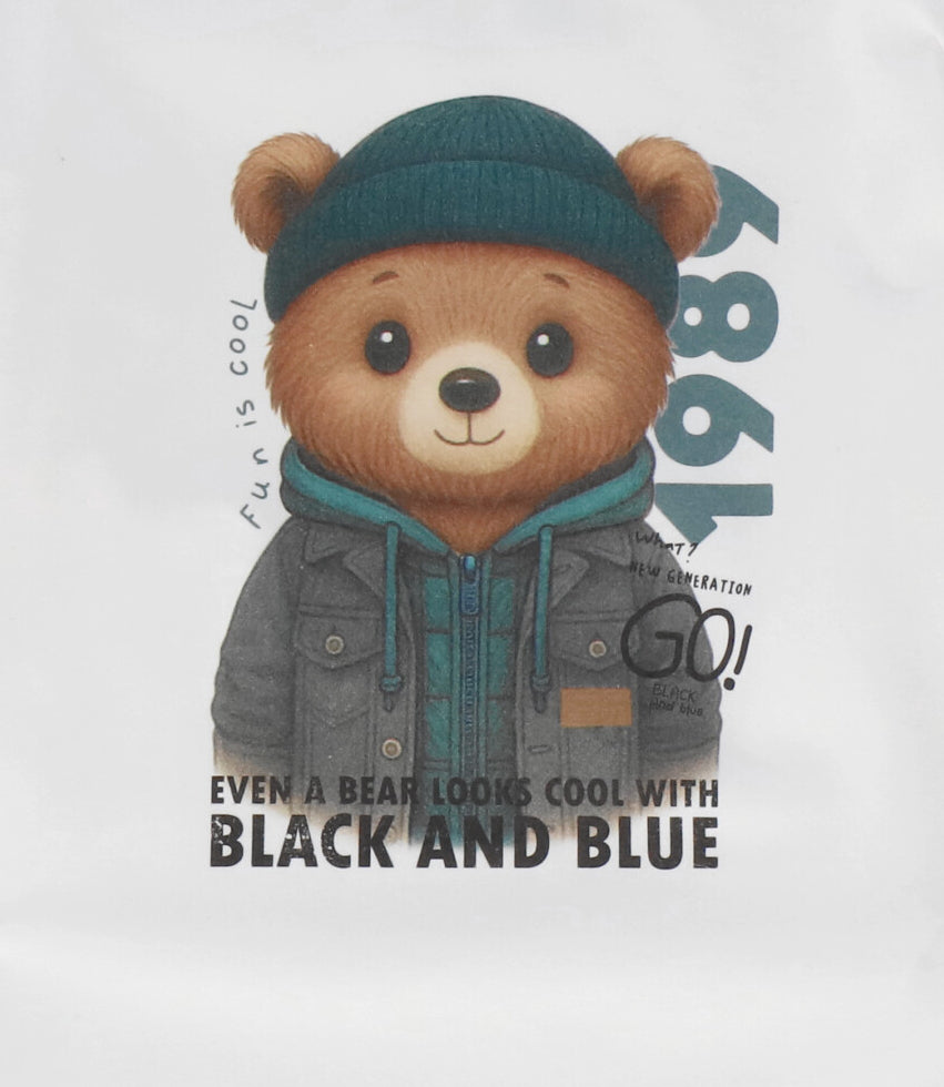 Polera bebé niño con oso 3 meses / Crudo