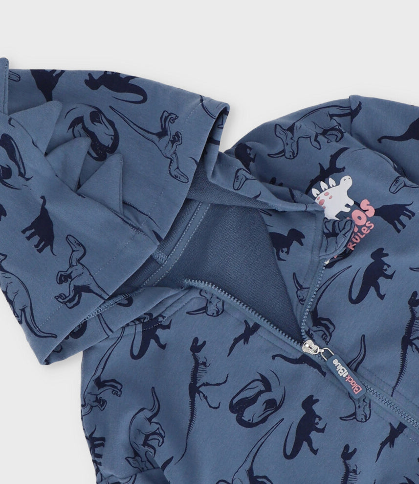 Polerón bebé niño de dinosaurio 3 meses / Azul