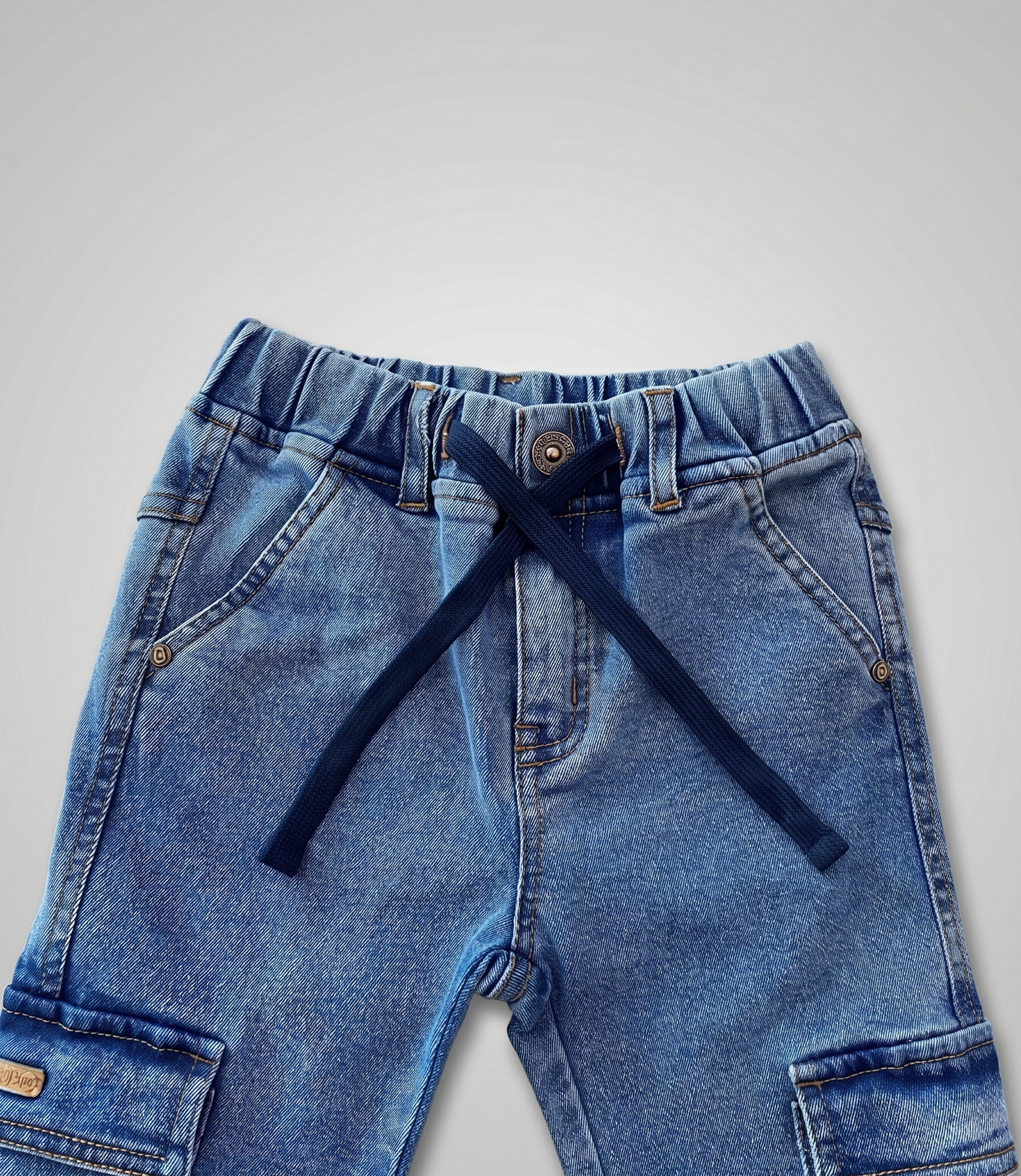 Jeans bebé cargo wide leg 3 meses / Celeste