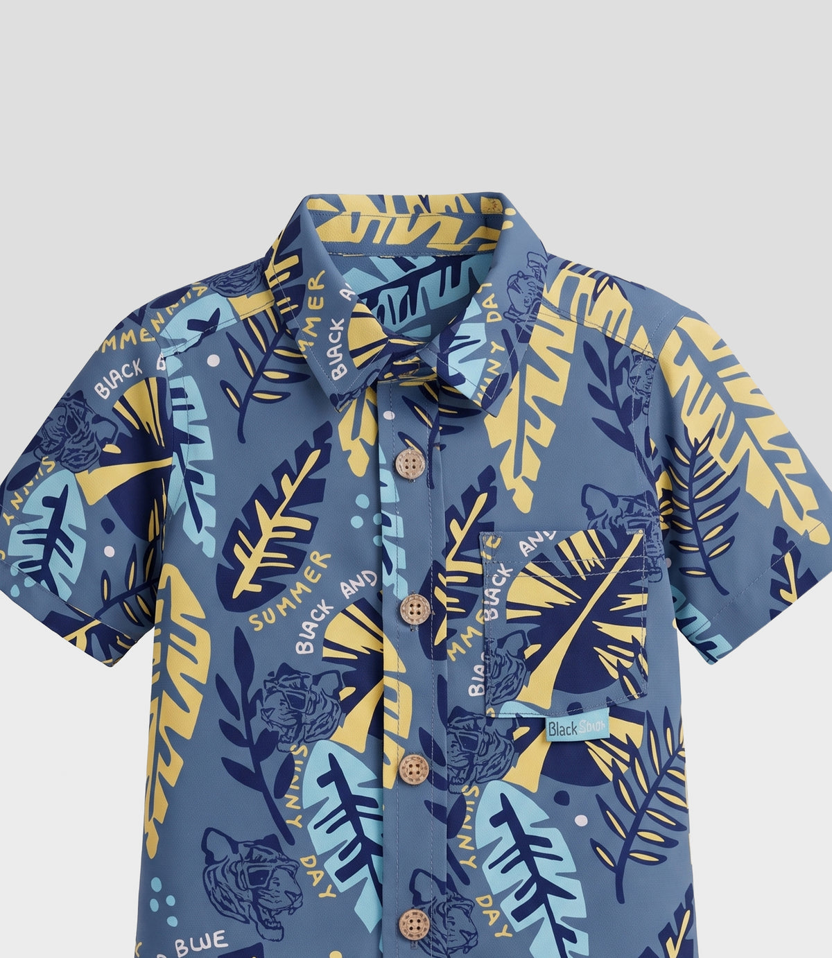 Camisa bebé niño con hojas 3 meses / Azul