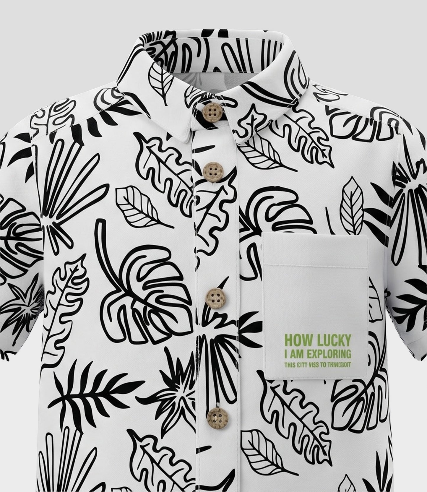 Camisa bebé niño hojas 3 meses / Crudo