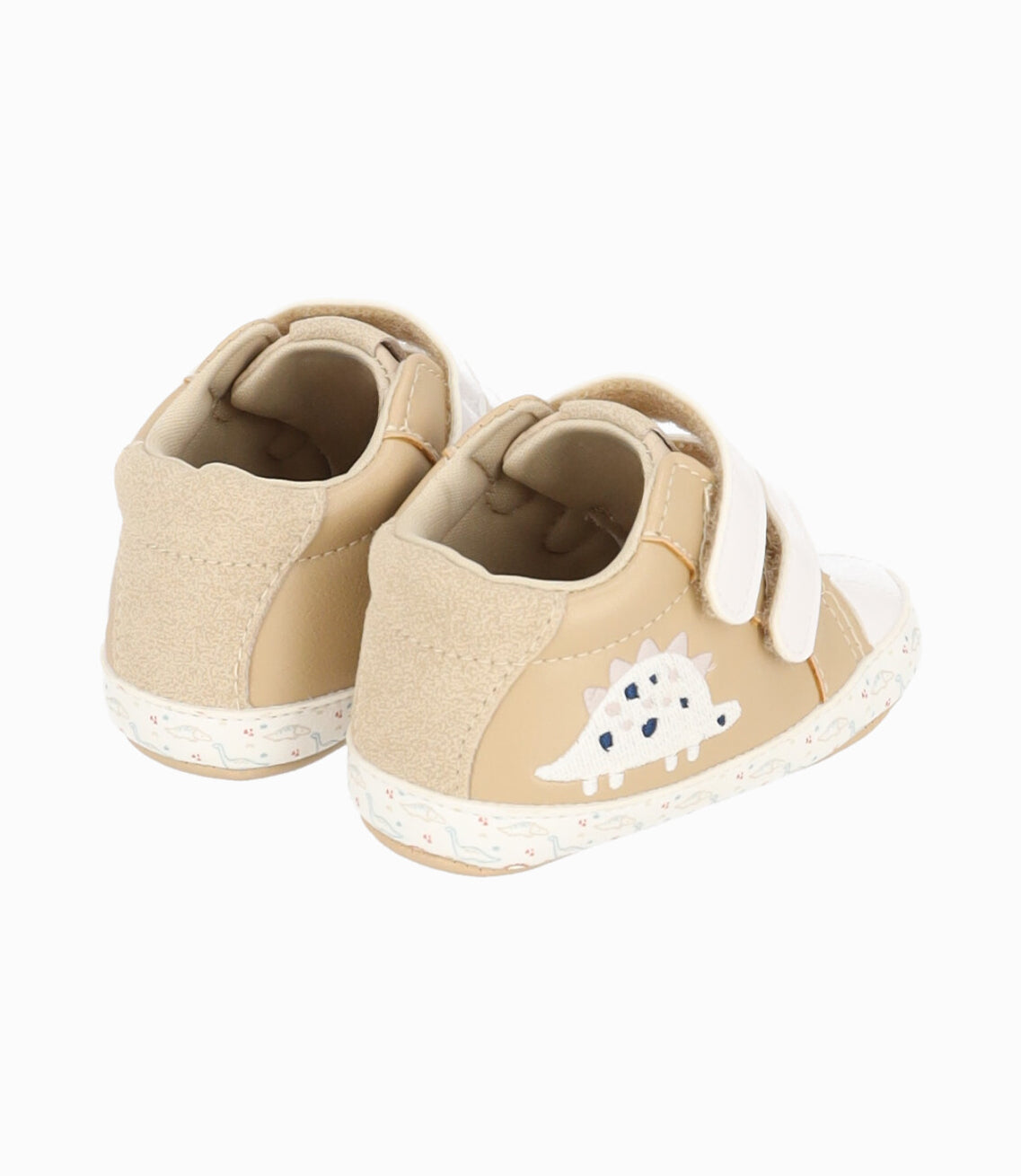 Zapatilla recién nacido con dinosaurio 15 / Beige