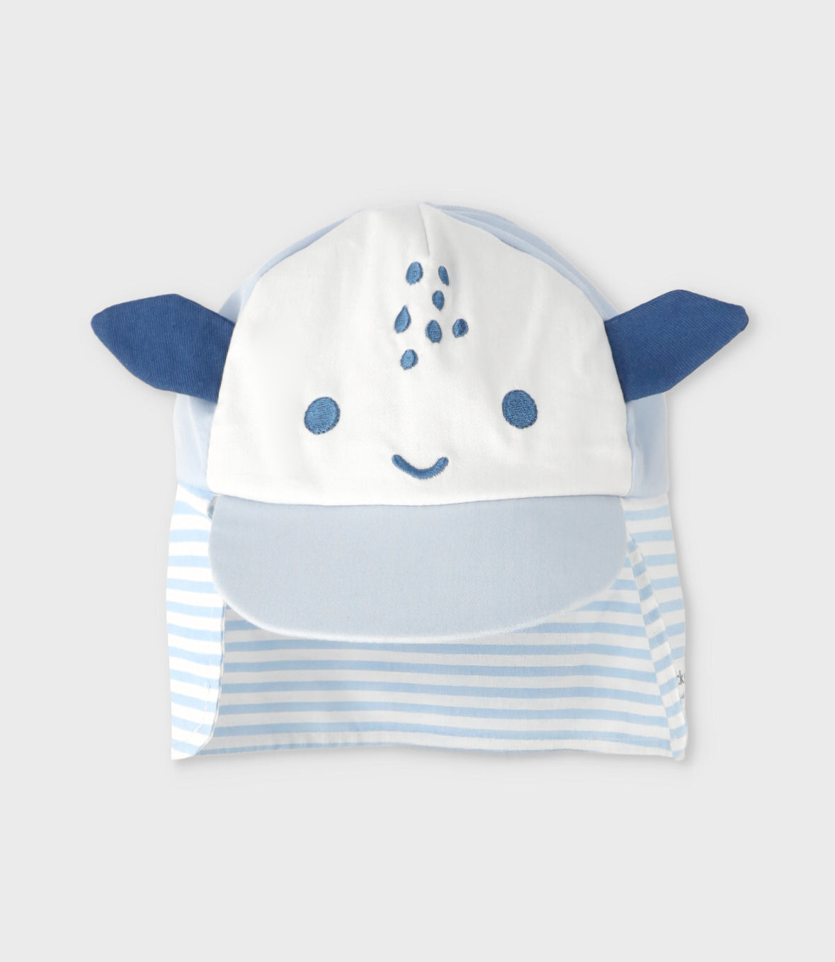 Gorro recién nacido cubre cuello 0-6 meses / Celeste