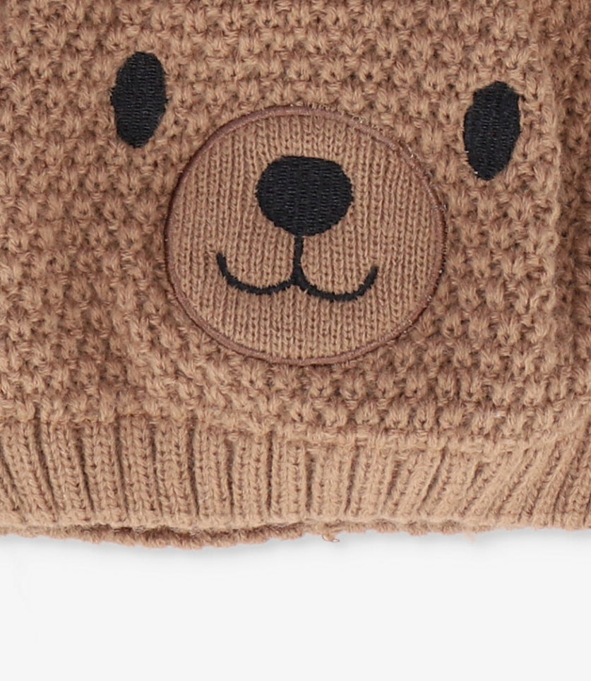 Gorro recién nacido con osito 0-6 meses / Café