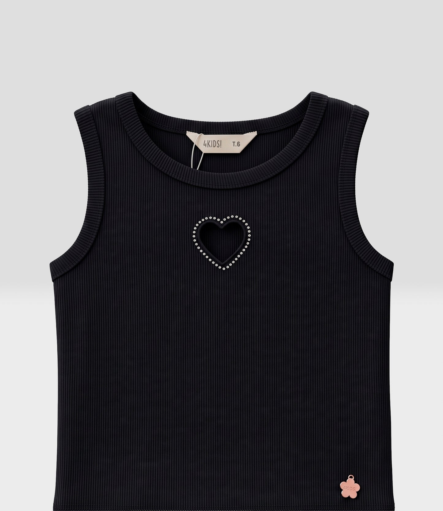 Polera niña crop top 2 años / Negro