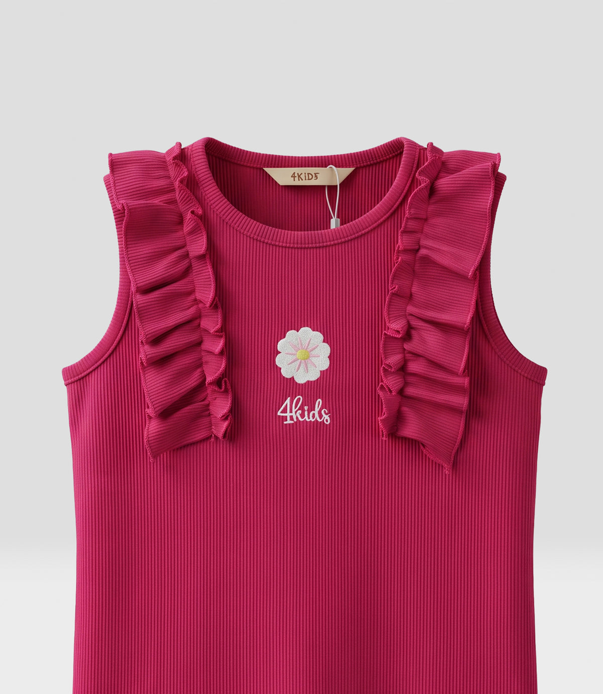 Polera niña con vuelos 2 años / Fucsia