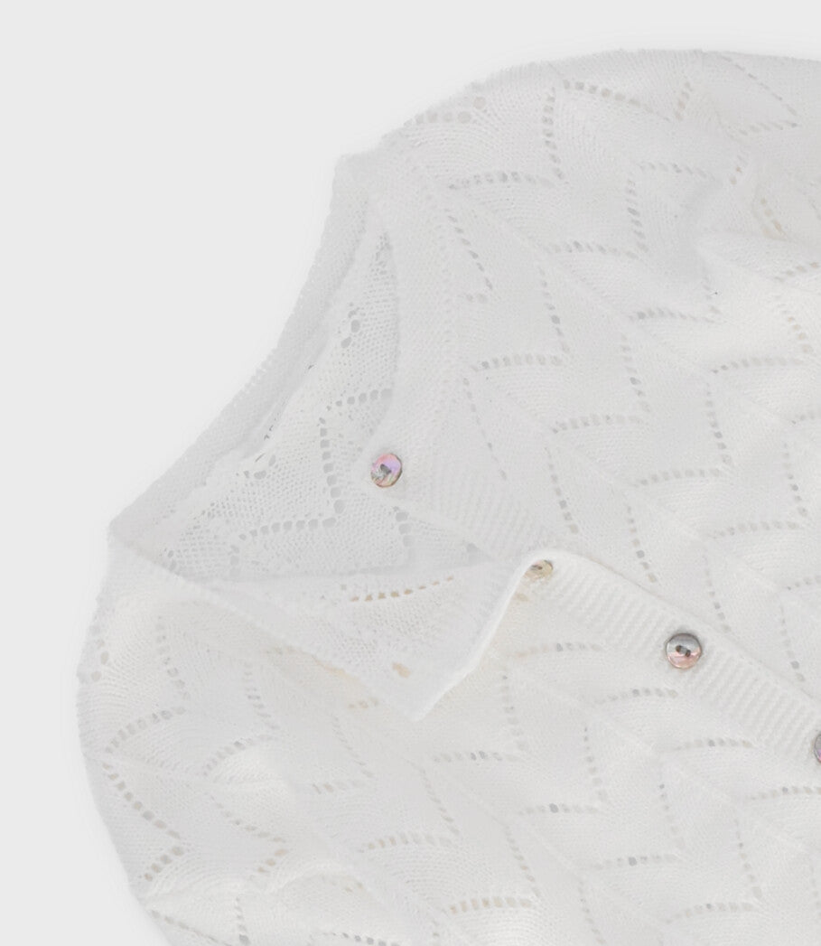 Chaleco niña tejido 2 años / Blanco