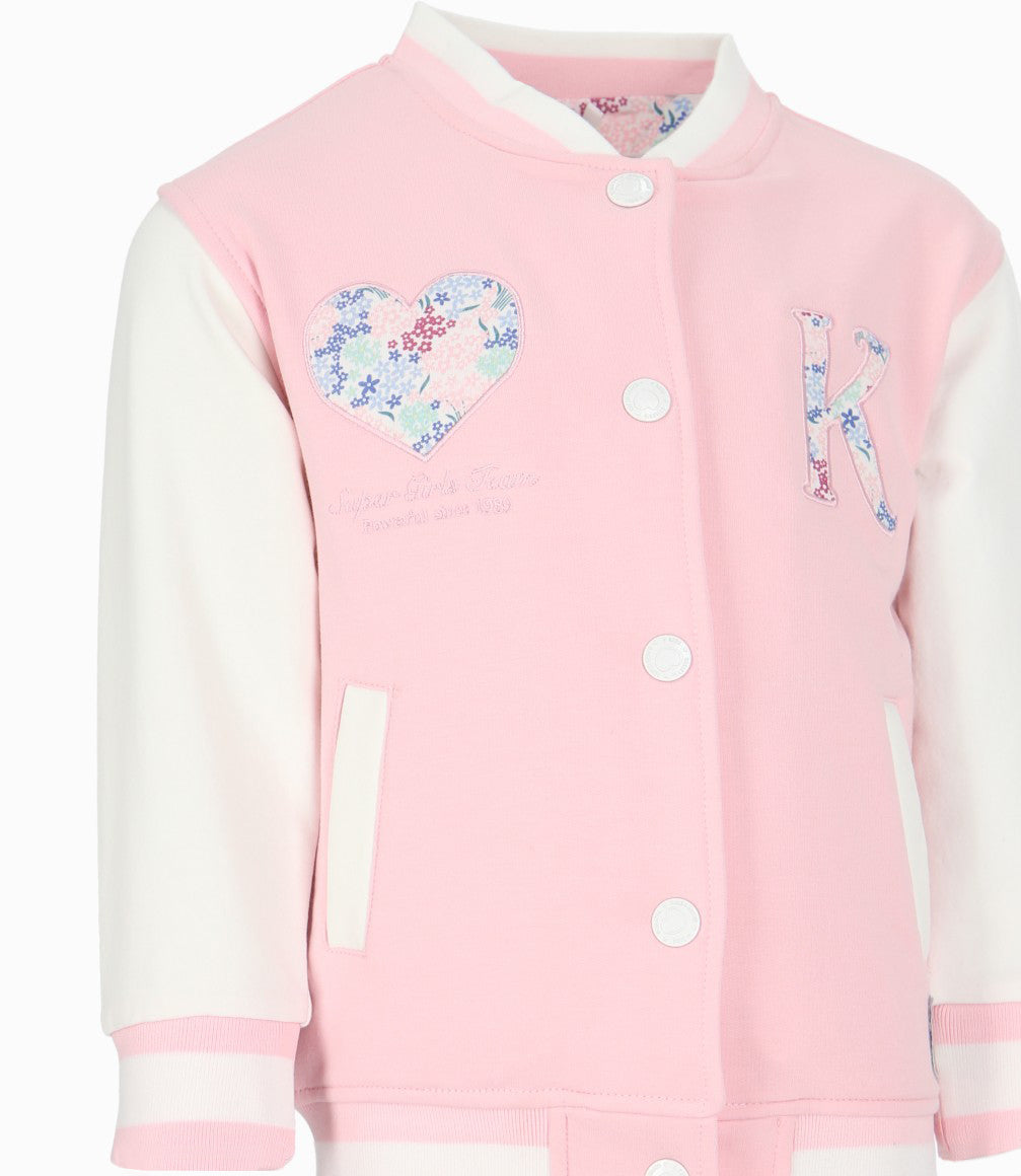 Chaqueta niña universitaria 2 años / Rosado