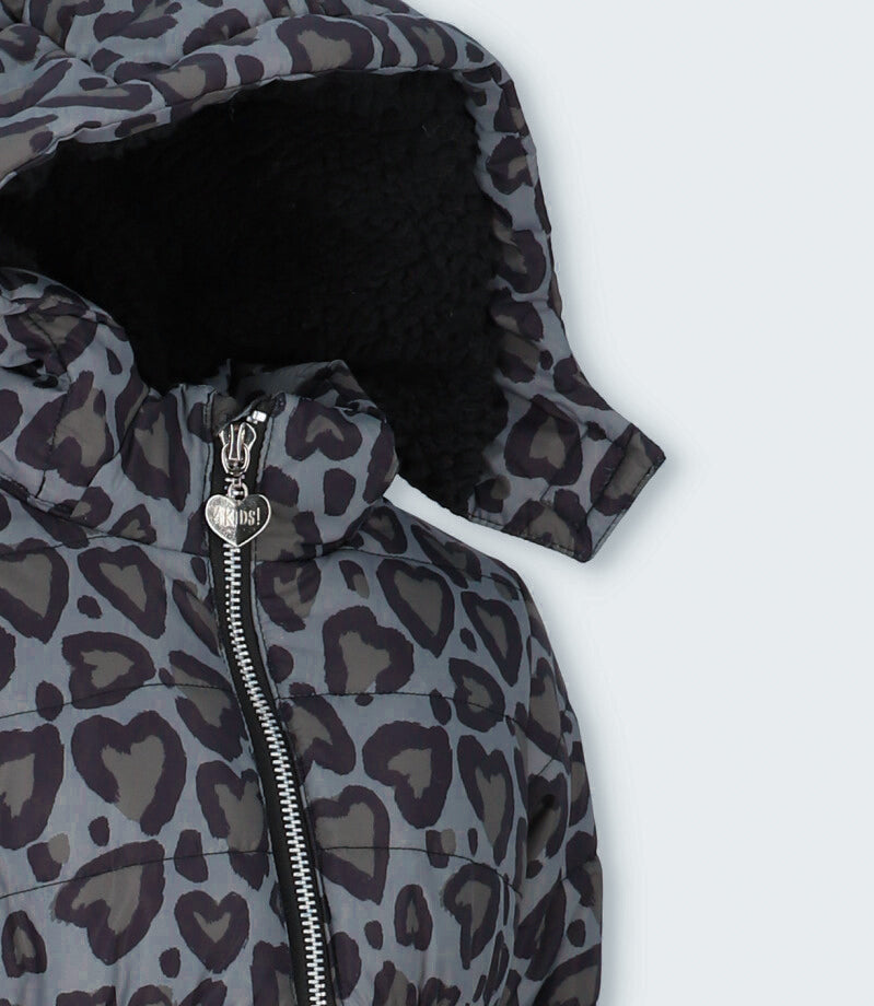 Parka niña corazones 2 años / Negro