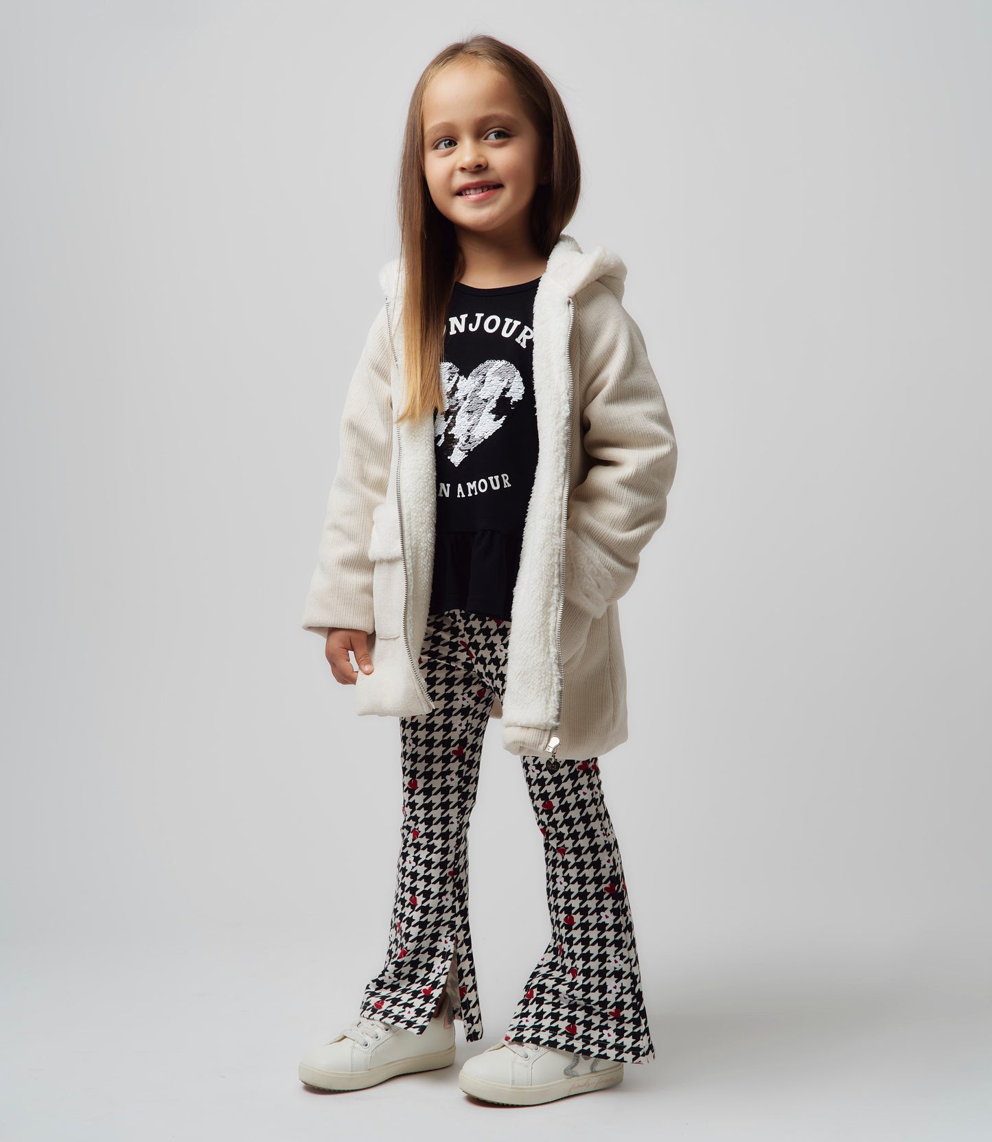 Abrigo niña con polar 2 años / Beige