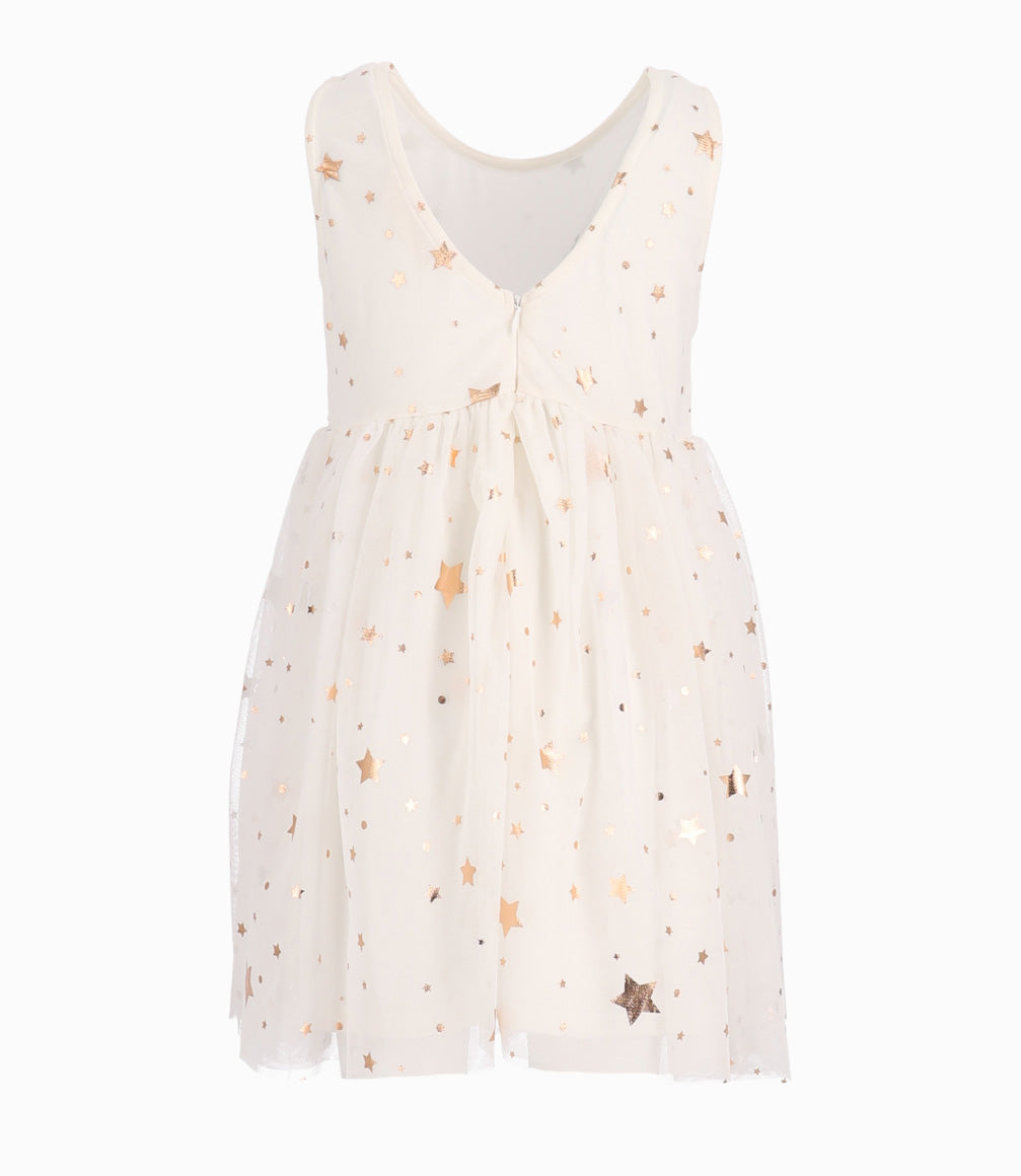 Vestido Niña Con Tull Blanco