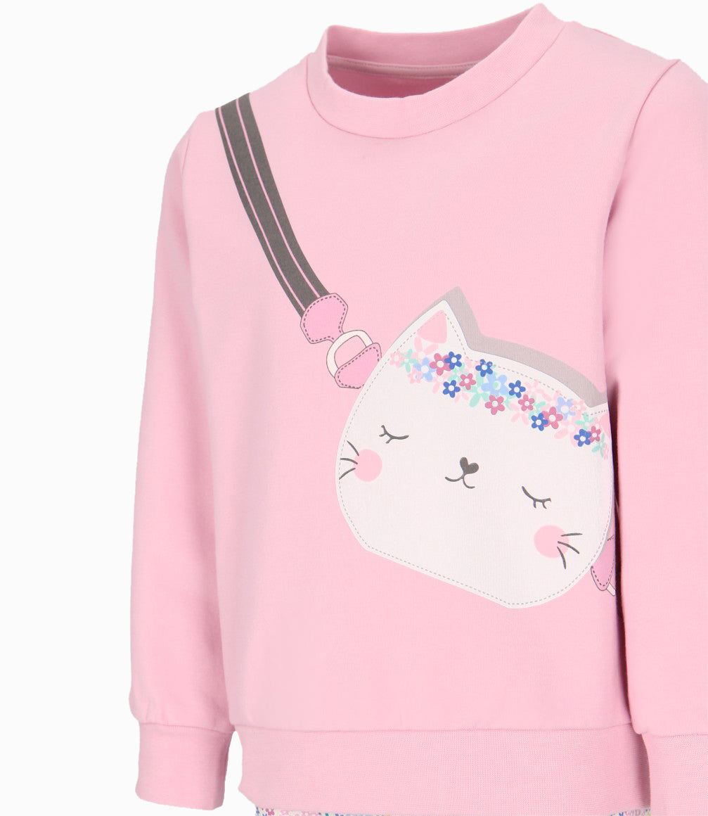 Conjunto niña con cartera 2 años / Rosado