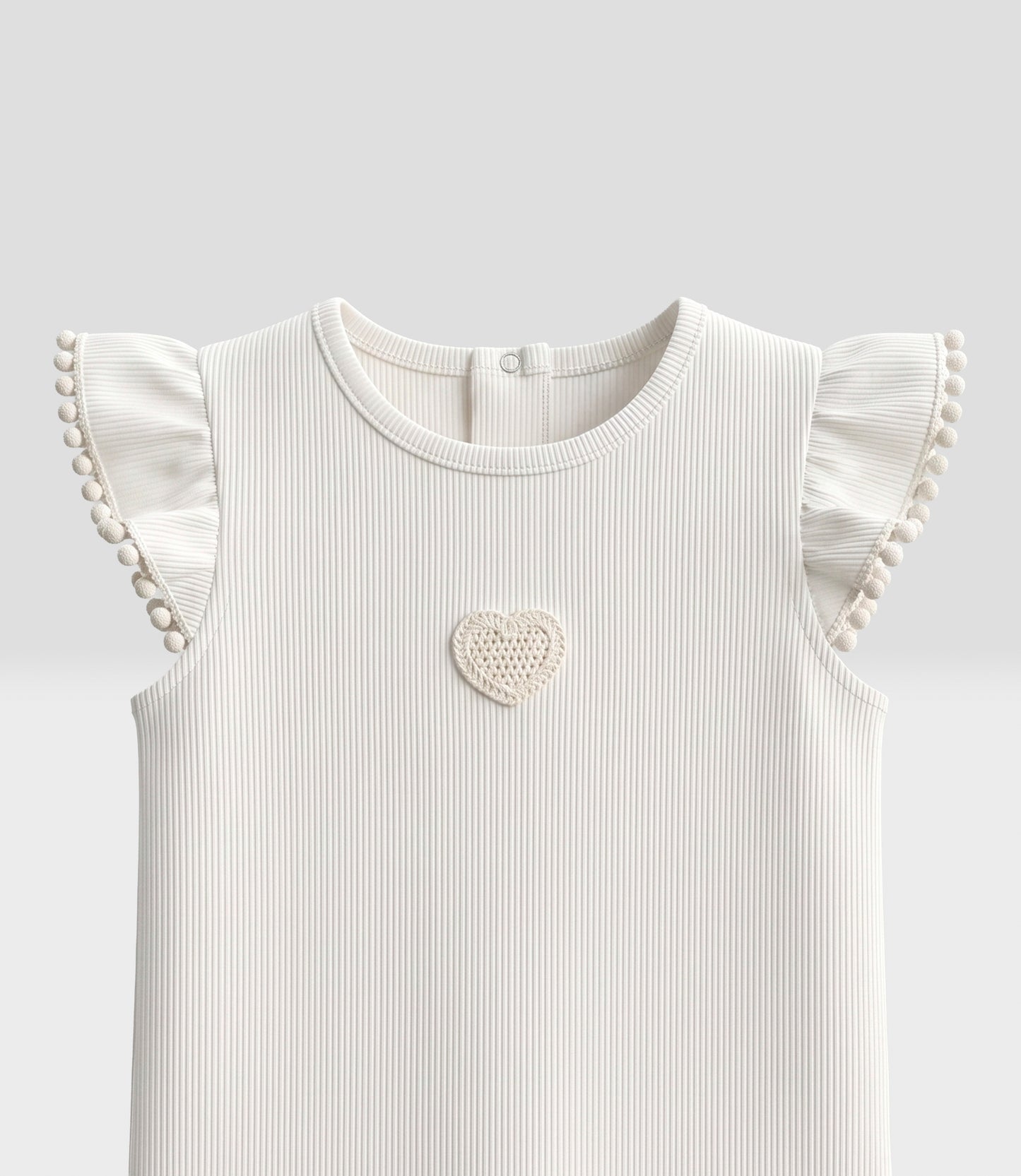 Polera bebé niña con vuelos 6 meses / Blanco