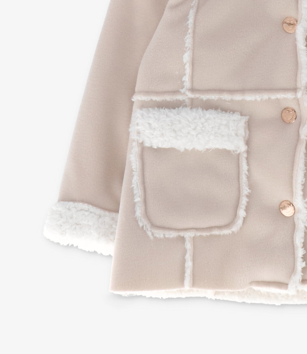 Chaqueta bebé niña gamulán 6 meses / Crudo