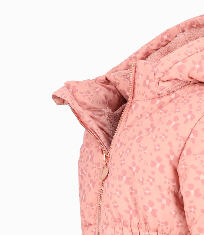 Parka bebé niña con flores 6 meses / Rosado
