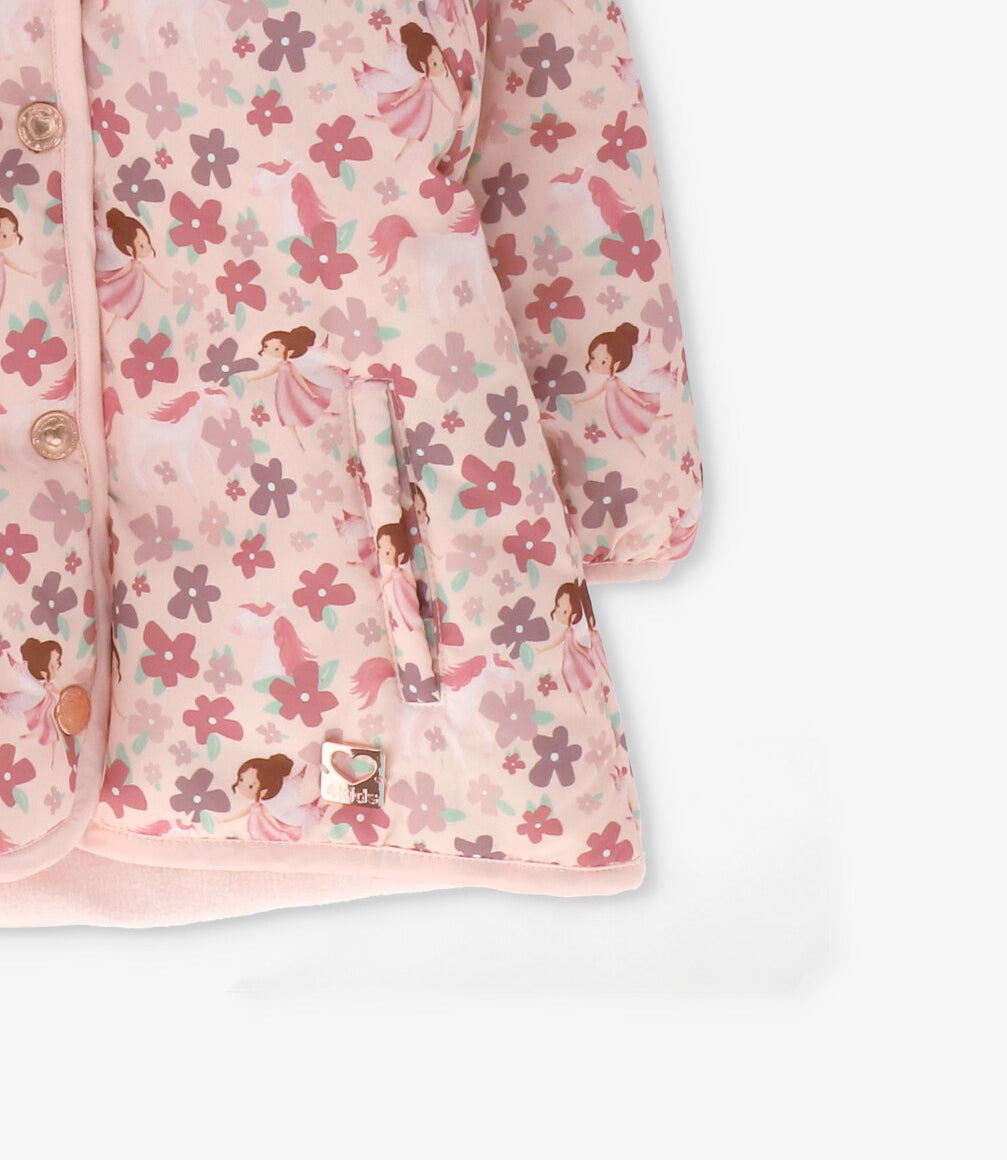 Parka bebé niña con flores 6 meses / Rosado