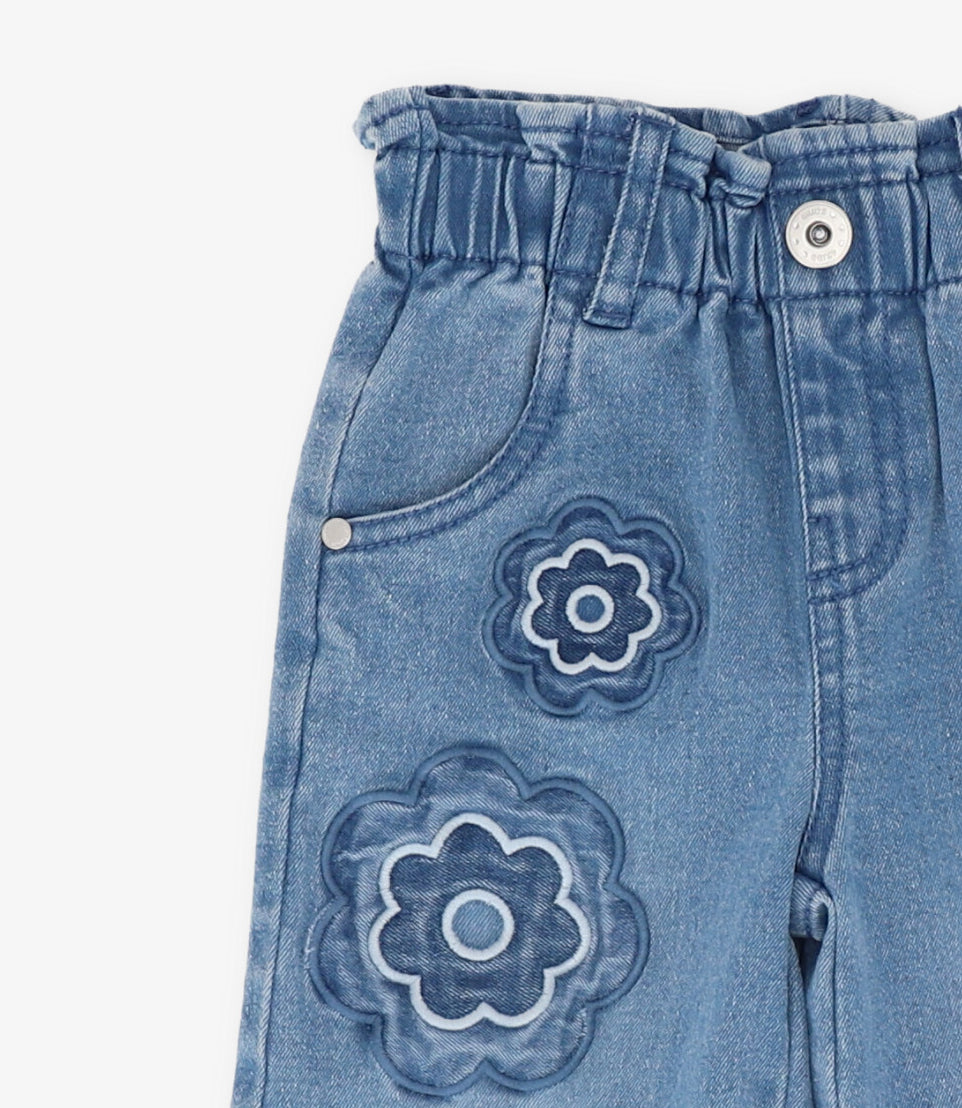 Jeans bebé niña con flores