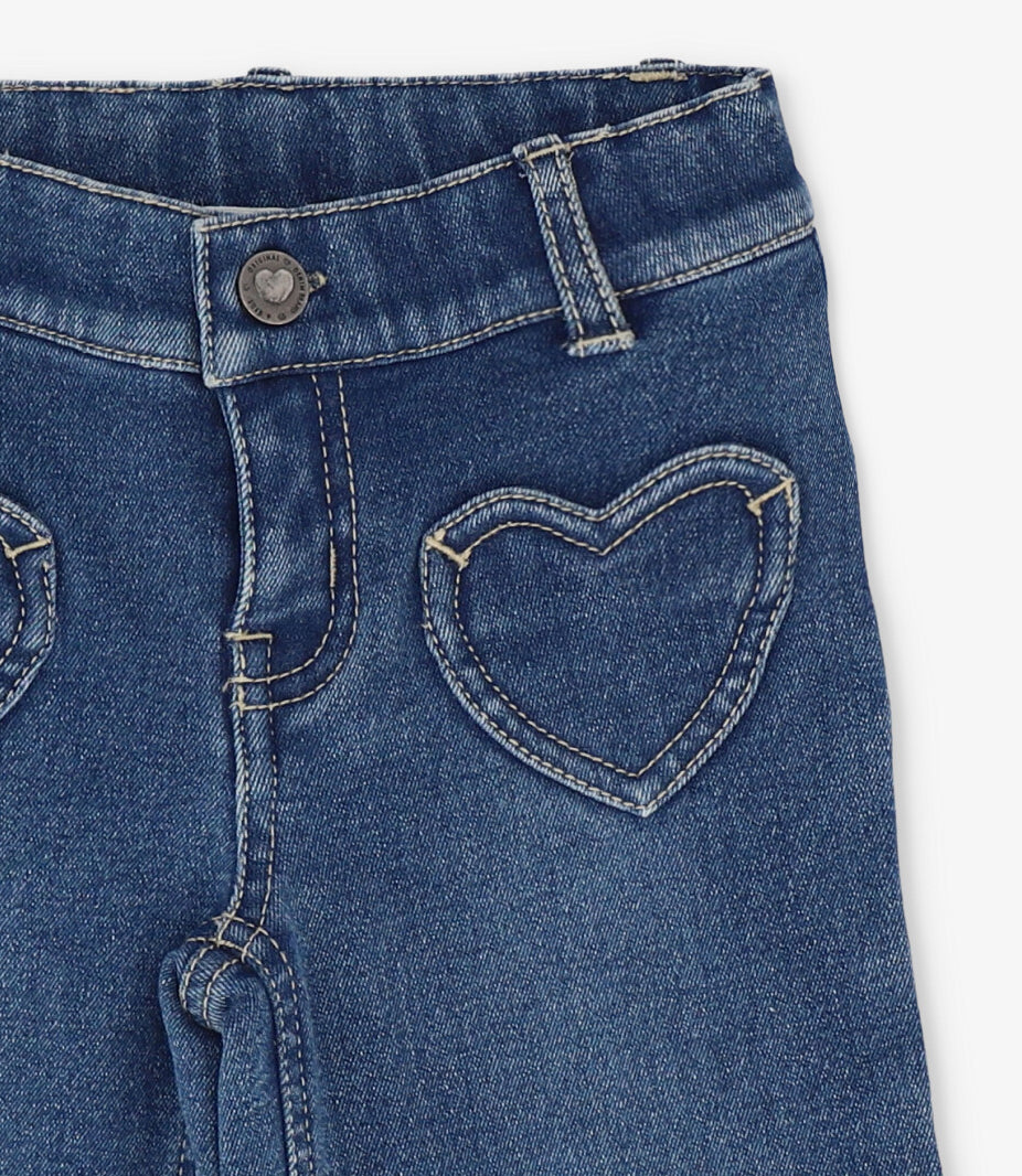 Jeans bebé niña con corazones 6 meses / Azul Marino