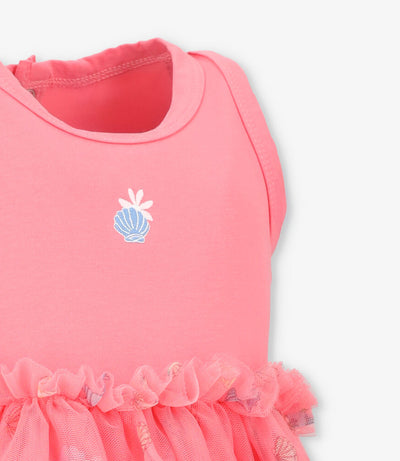 Vestido bebé niña con tul 6 meses / Coral