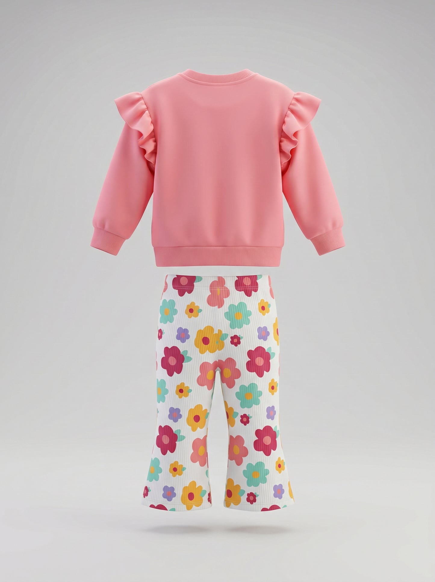 Conjunto bebé niña floreado con vuelos 6 meses / Coral