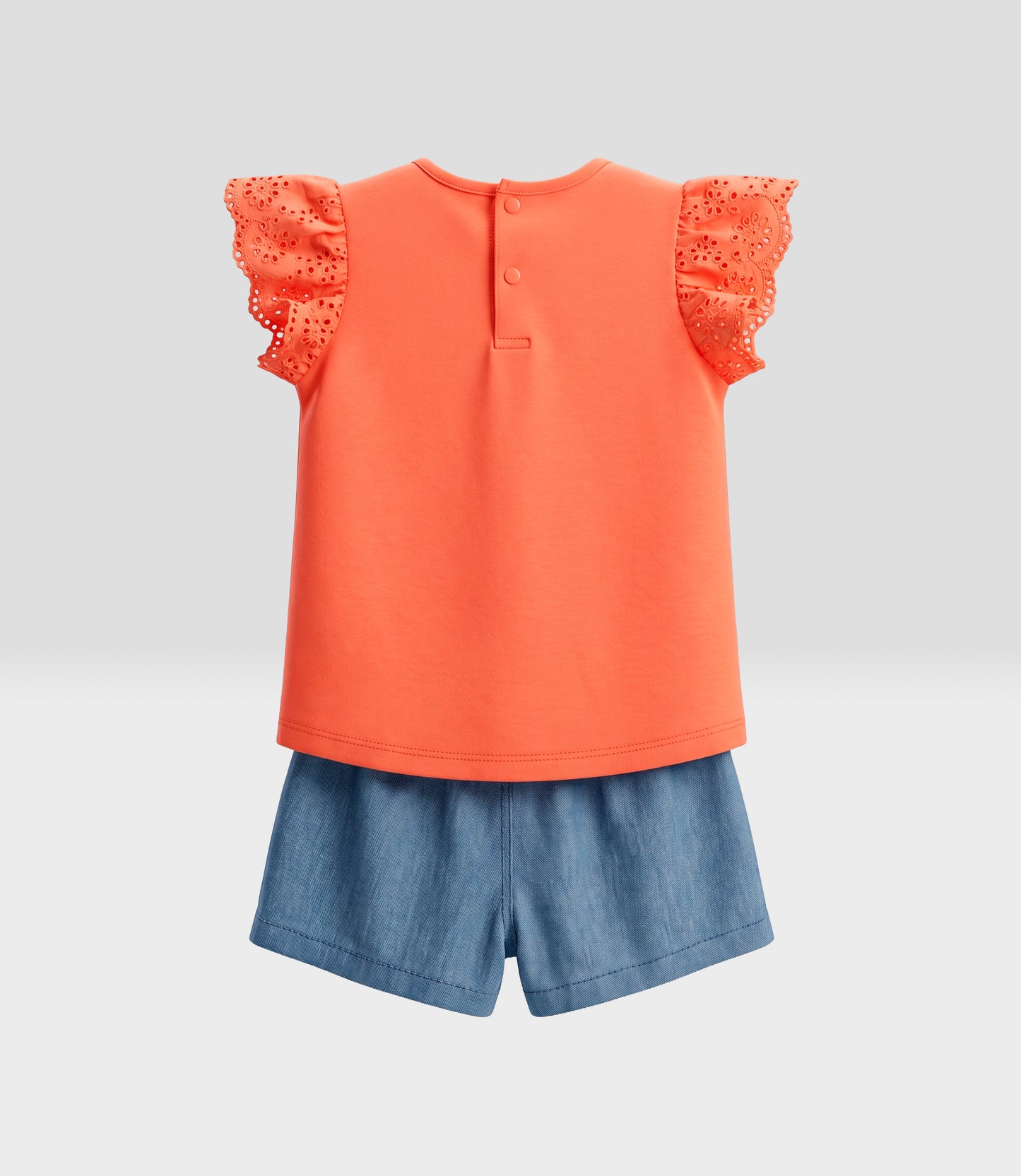 Conjunto bebé niña con vuelos 6 meses / Coral