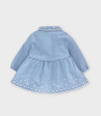 Vestido recién nacida denim 0 meses / Celeste