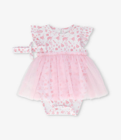 Vestido recién nacida con tul 0 meses / Rosado