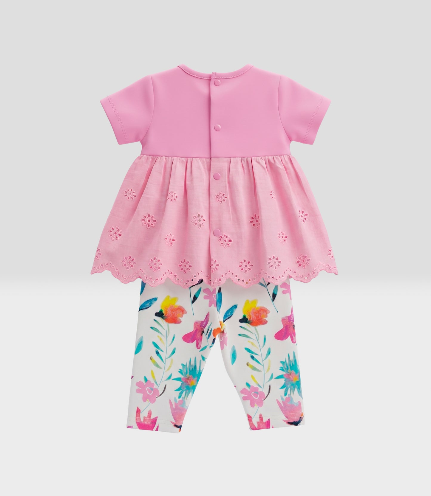Conjunto recién nacida con flores 0 meses / Rosado