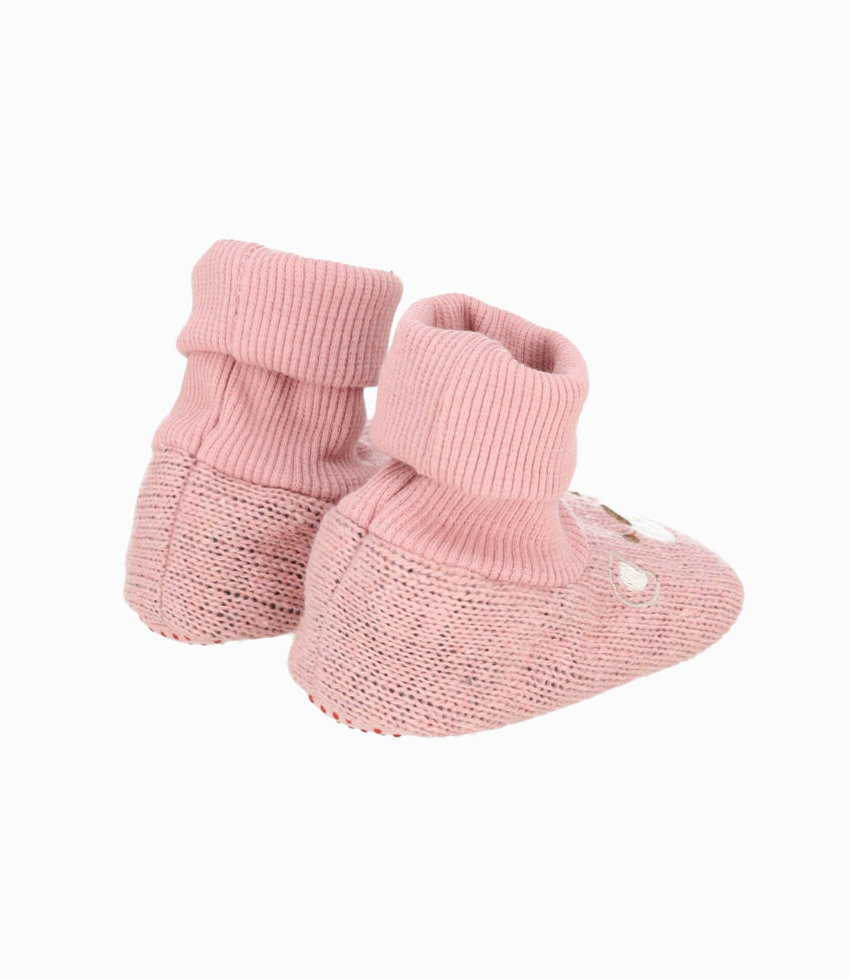 Pantuflas recién nacida con osito Talla única / Rosado