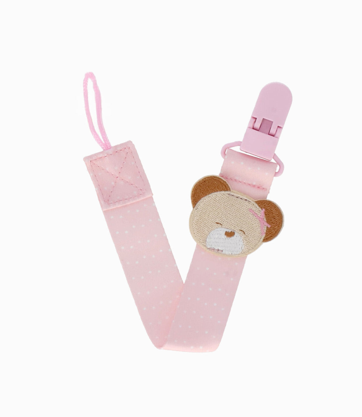 Porta chupete recién nacida de osito Talla única / Rosado