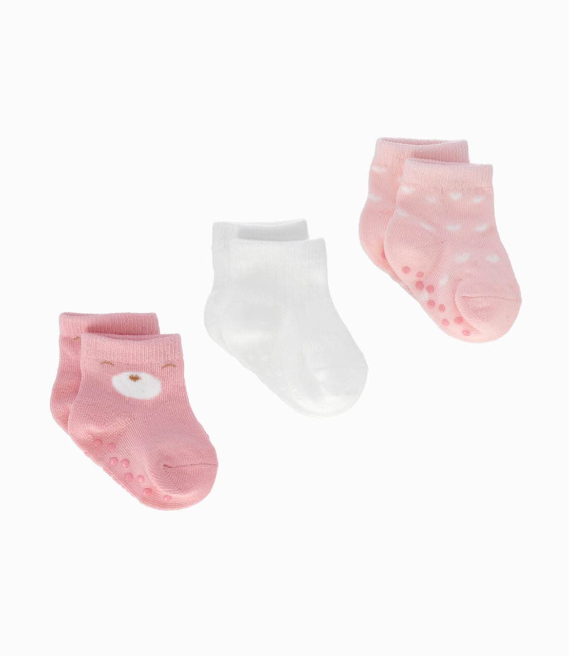 Pack calcetín recién nacida 3 pares 0-6 meses / Rosado
