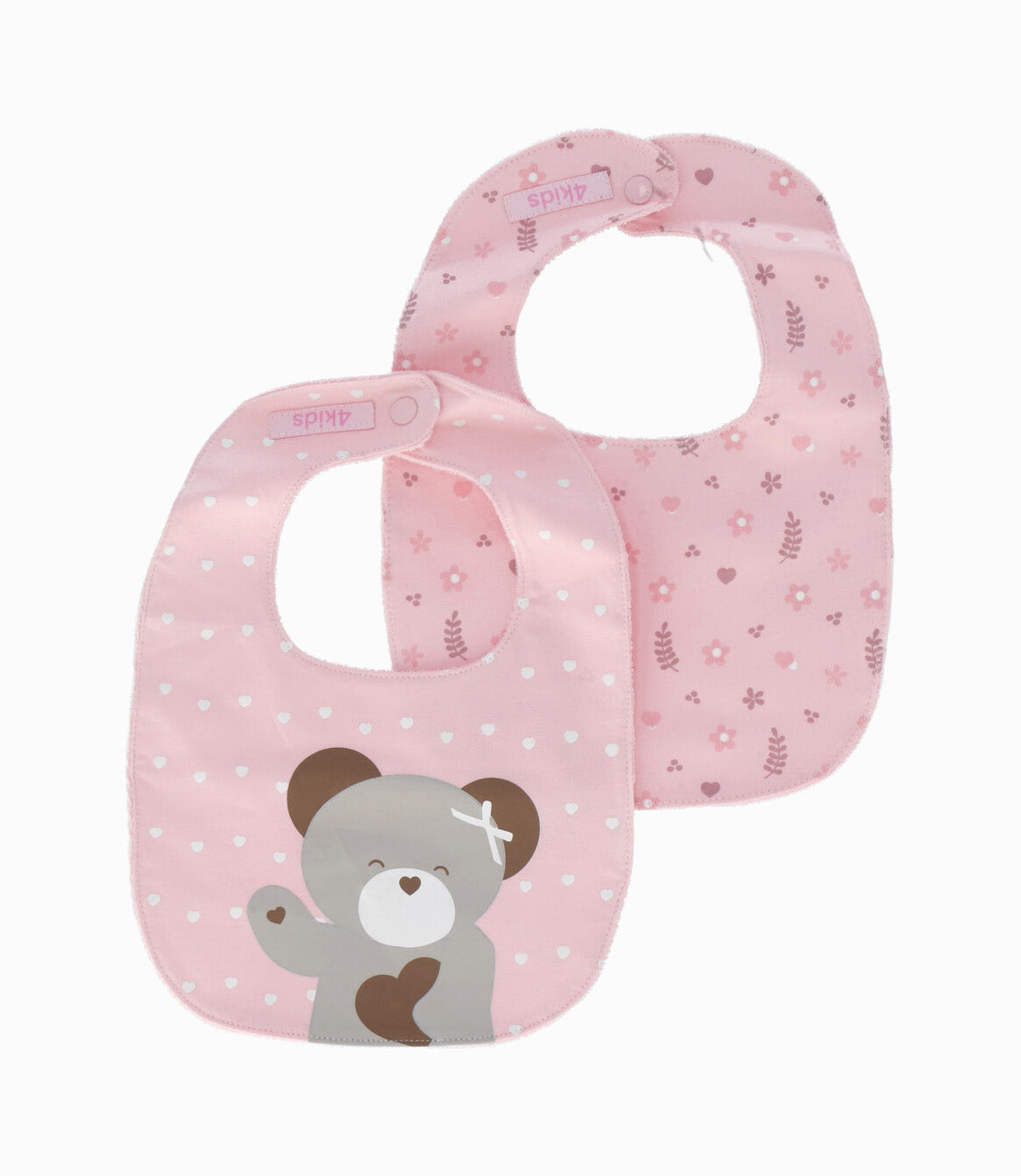 Pack babero recién nacida 2 unidades Talla única / Rosado