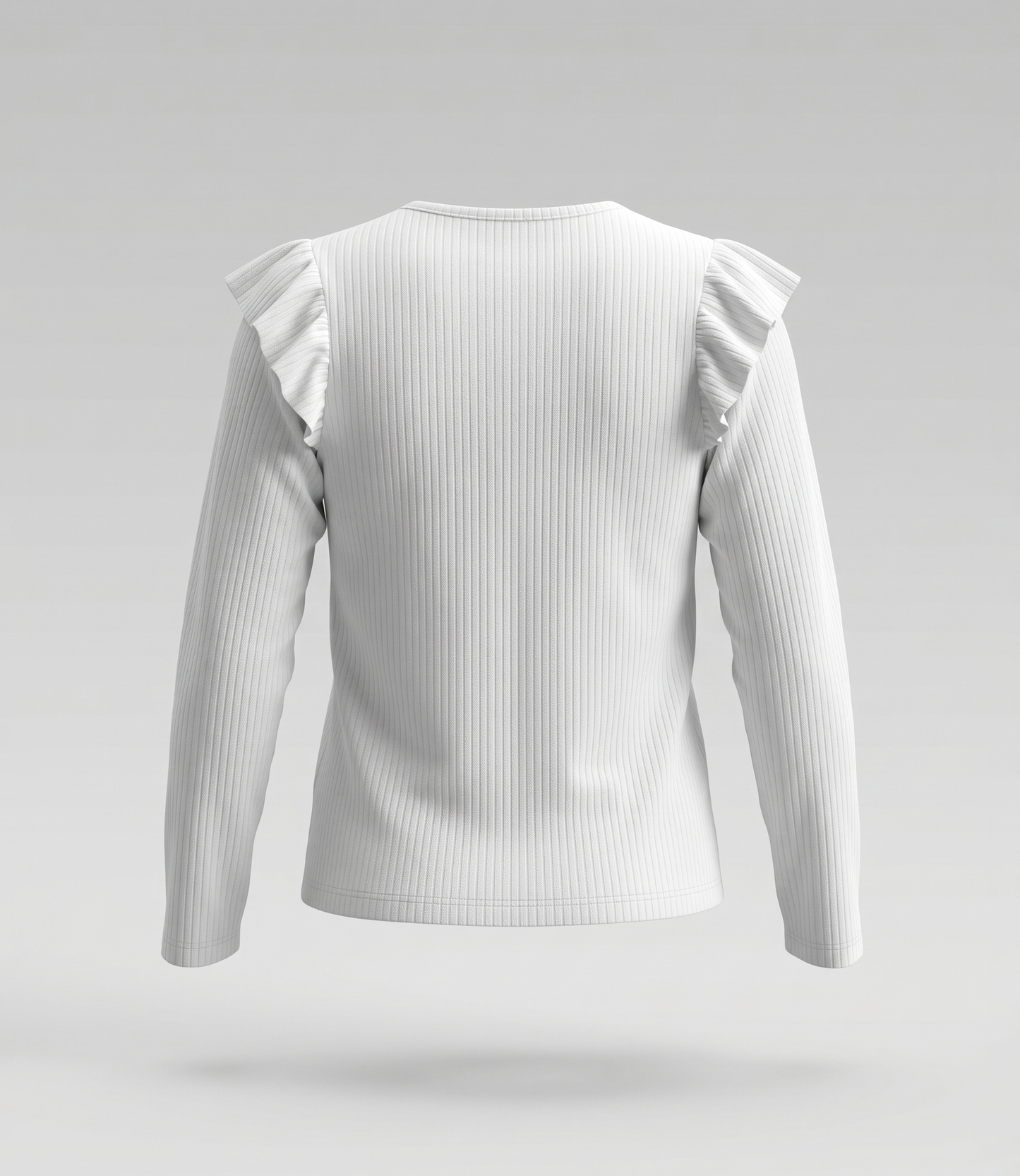 Polera niña acanalada con bordado 2 años / Crudo