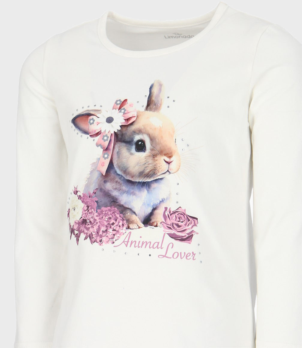 Polera niña con conejo