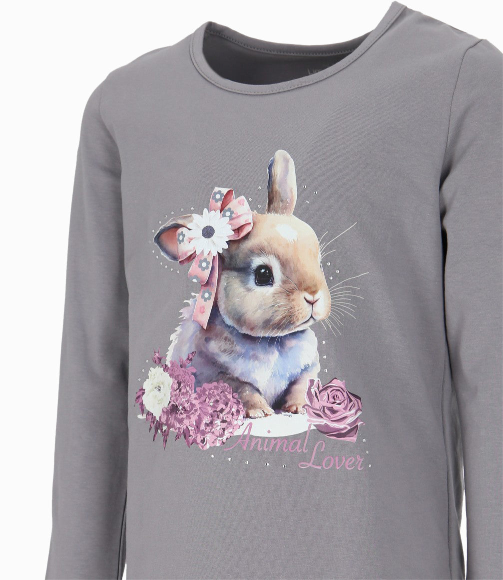 Polera niña con conejo