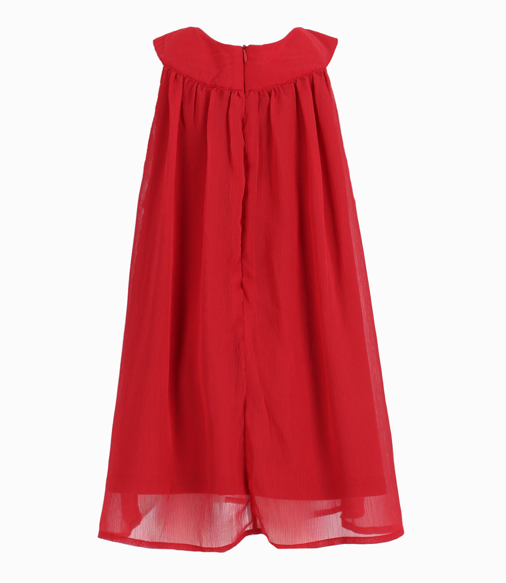 Polera Niña Con Lazo Y Perlas 2 años / Rojo