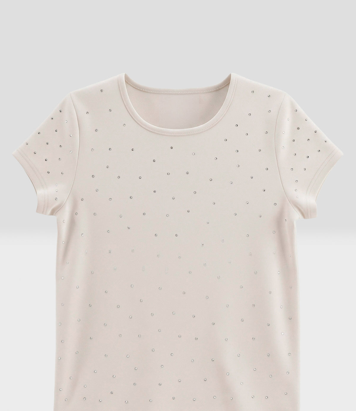 Polera niña crop con brillos 2 años / Crudo