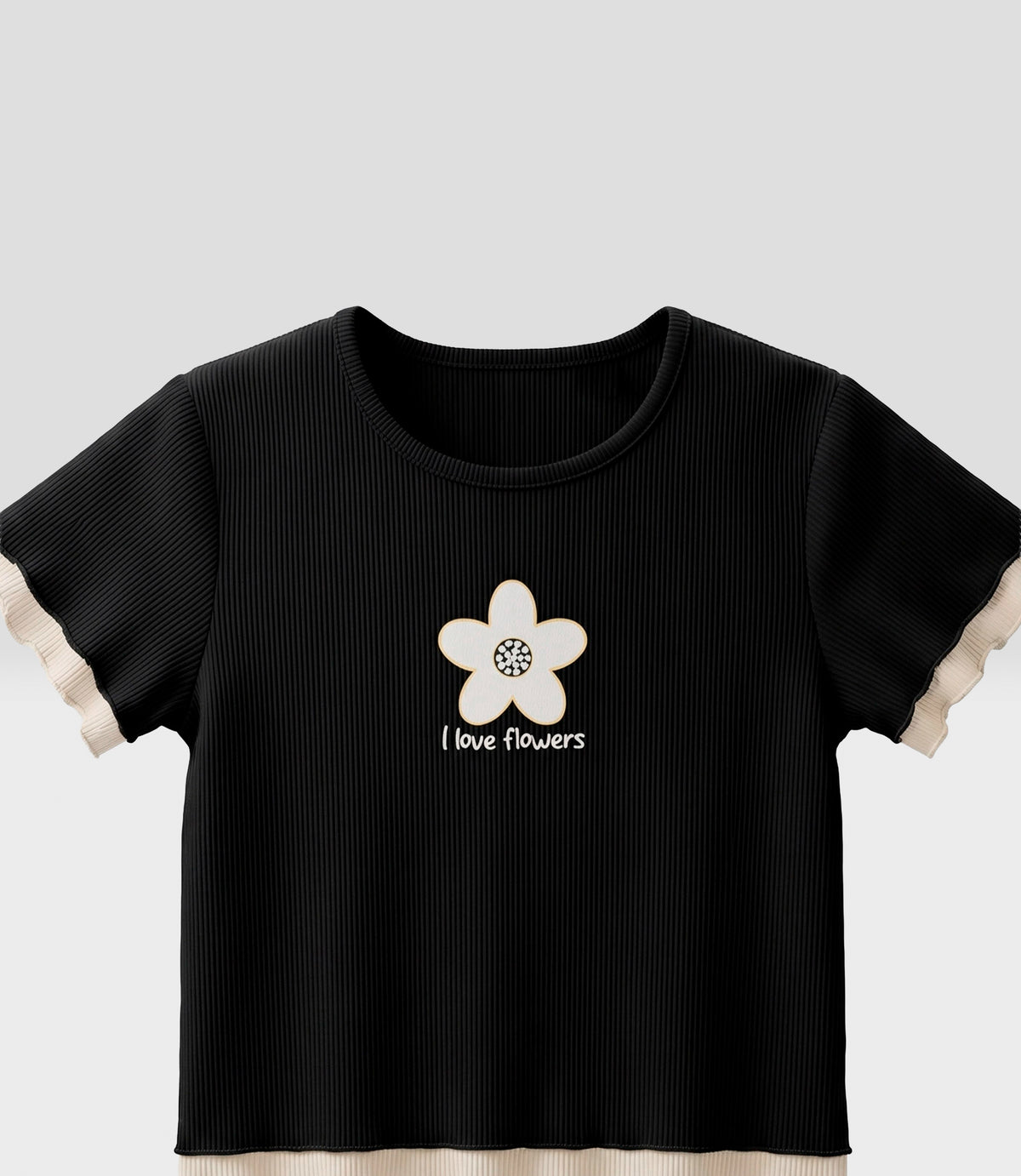 Polera niña con flor 2 años / Negro