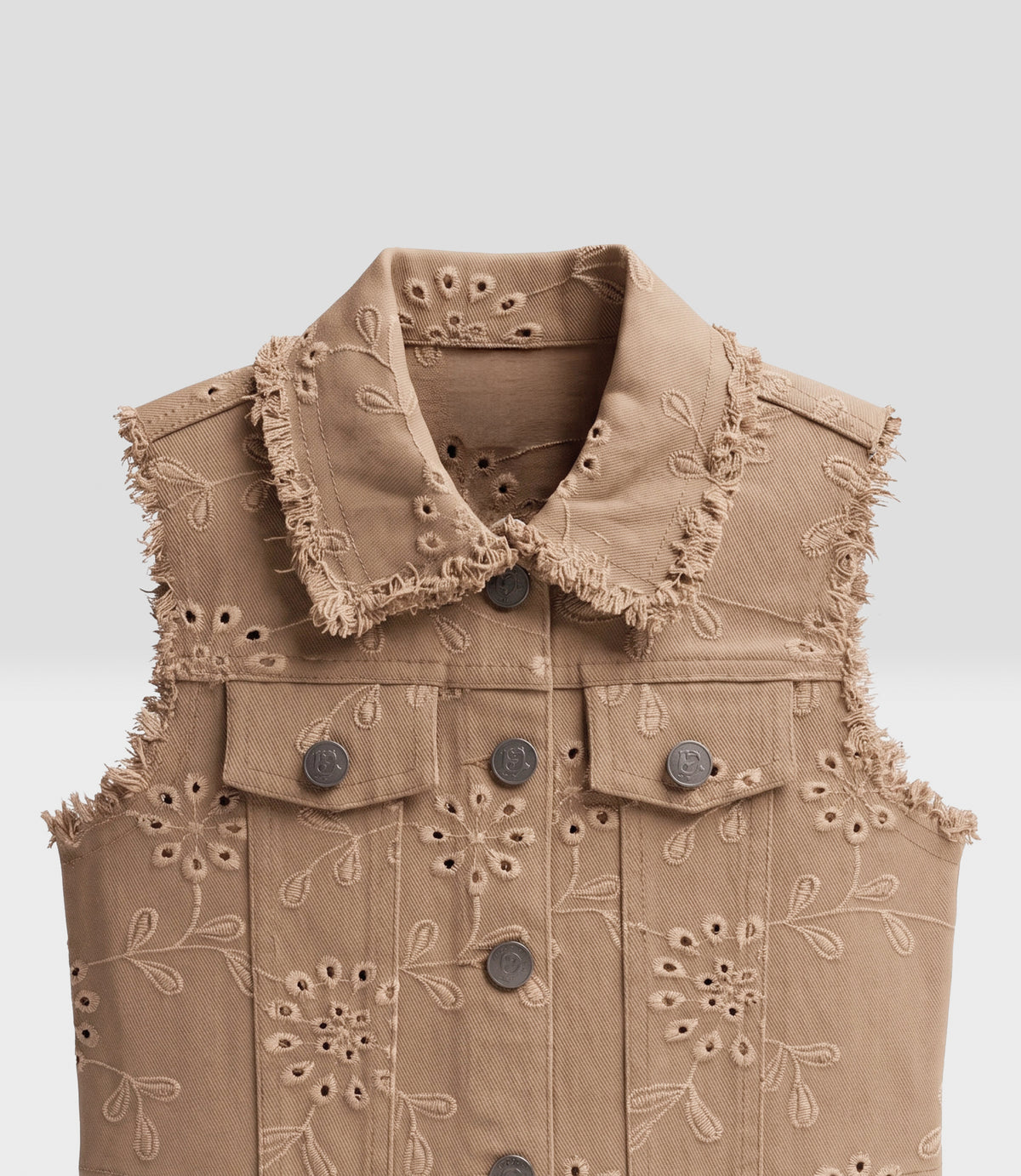Chaqueta niña sin manga 2 años / Beige