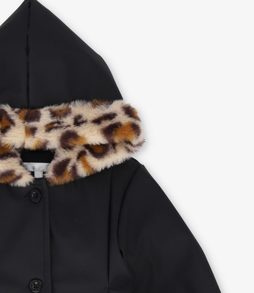 Chaqueta niña animal print 2 años / Negro