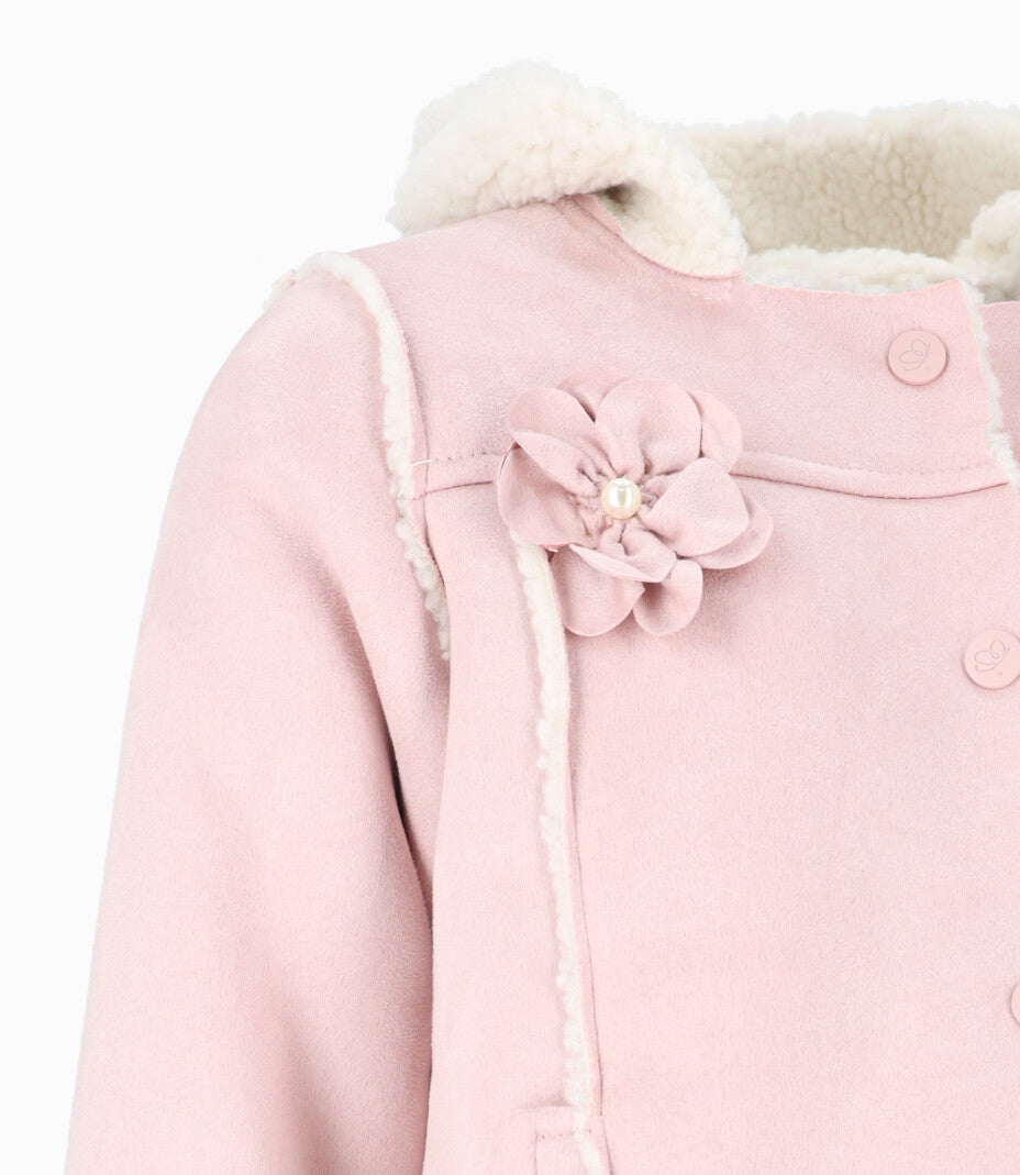 Abrigo niña gamulán 2 años / Rosado